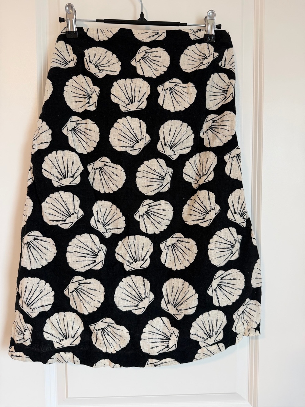 Abercrombie Fitch Black Strapless Dress with White Shell Print